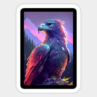 Eagle Bird Animal Portrait Painting Wildlife Outdoors Adventure Sticker